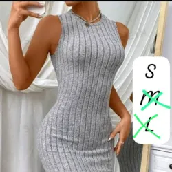 Vestido desmangado gris corto 