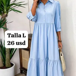 Vestido largo azul claro 