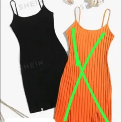 Vestido negro con apertura en la pierna 