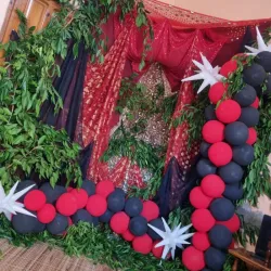 Trono de un santo con Globos