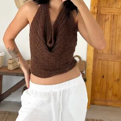 Top marrón 