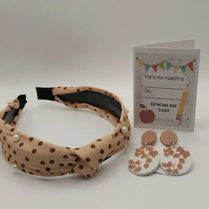 Cintillo + aretes + postalita a eleccion