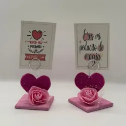 Corazon con postal en rosado