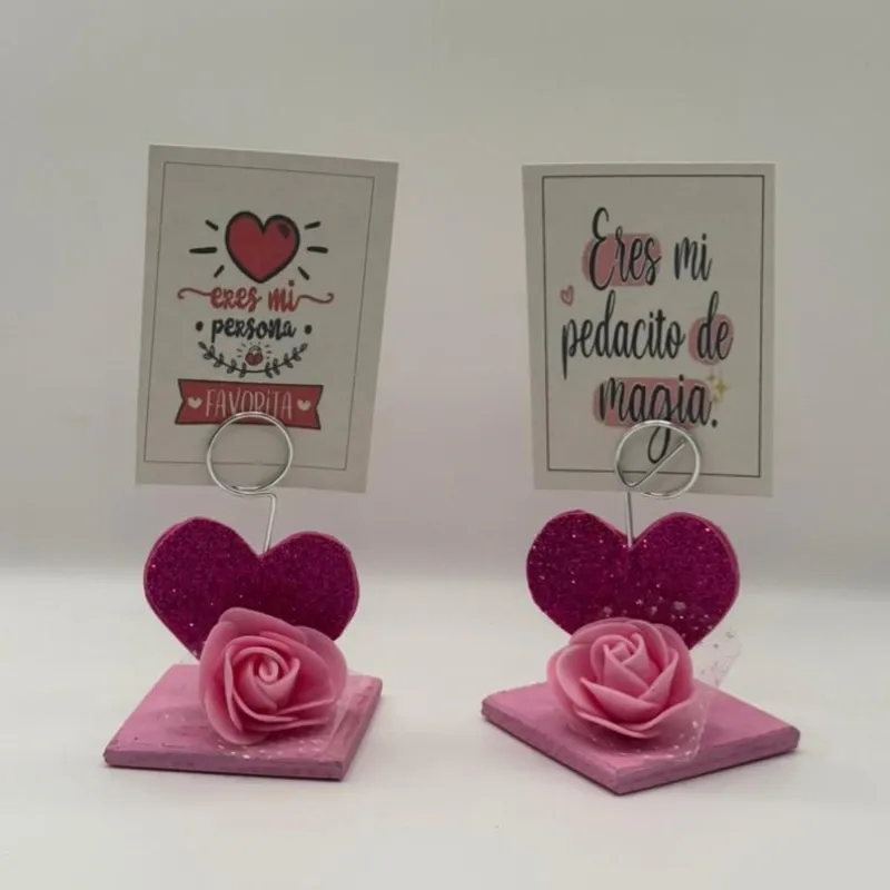 Corazon con postal en rosado