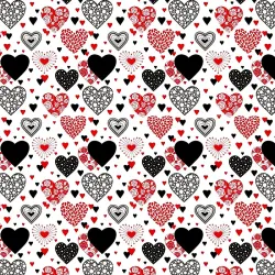 Corazones rojo y negro