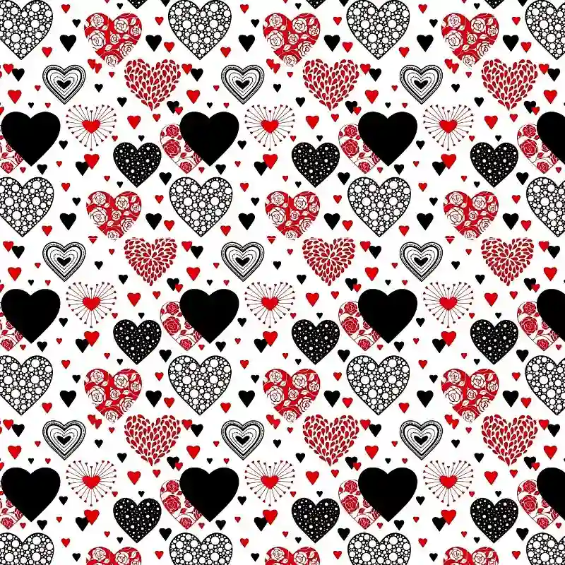 Corazones rojo y negro