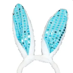 Cintillo orejas de conejo turquesa