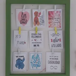 Cuadro para 9 fotos verde