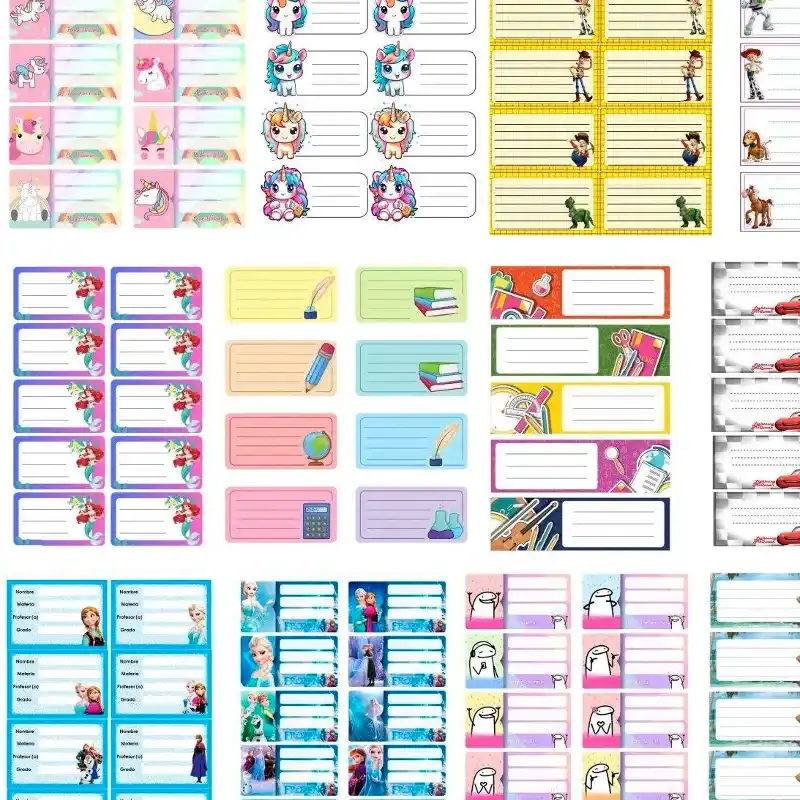 Etiquetas con pegatina x 10 u