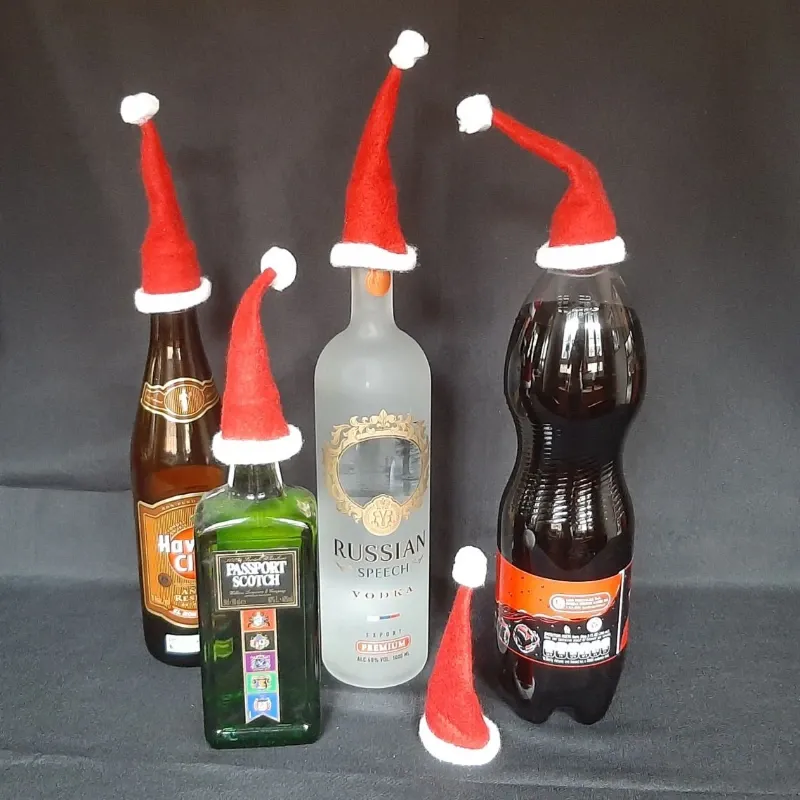Gorros de Santa para botellas