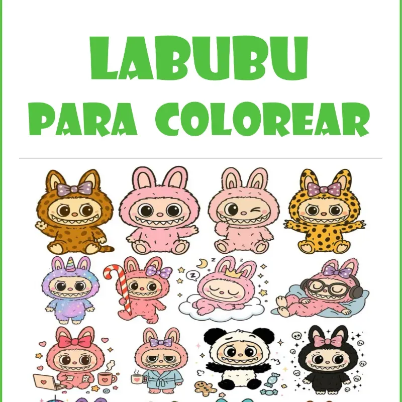 LABUBU PARA COLOREAR