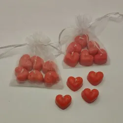 5 Mini velitas corazon con olor