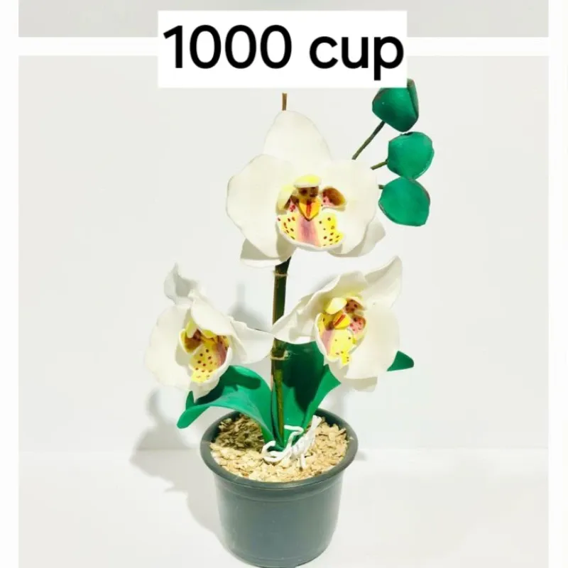 Orquidea de foami en maceta plastica