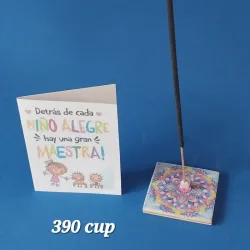 Portaincienso + incienso + postal