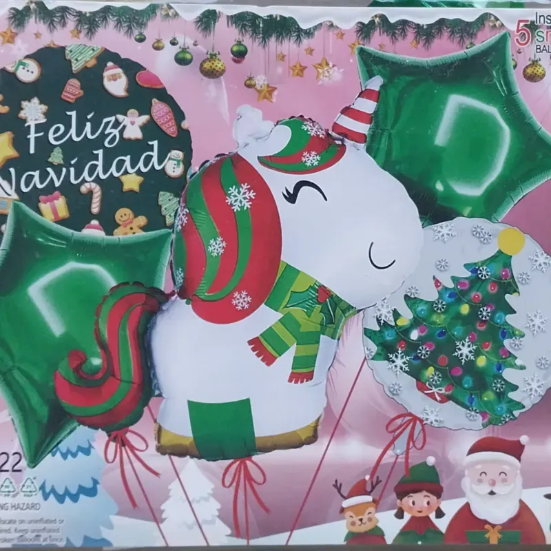 Set de 5 globos navideños
