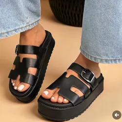 Sandalias tipo Hermès de suela alta 🖤