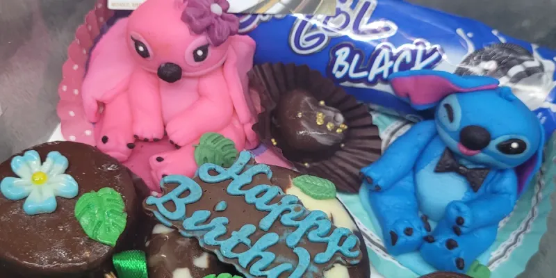 Chocolate con Stich de Fondant 