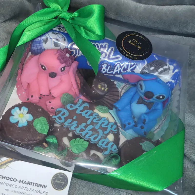 Chocolate con Stich de Fondant 