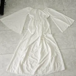 Vestido largo,mangas achas
