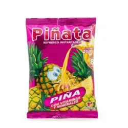 Refresco Instantáneo Piñata Sabor Piña (200g)Rinde 8 Litros