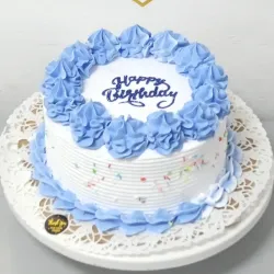 Cake azul y blanco