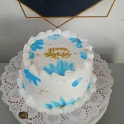 Cake con flores azules