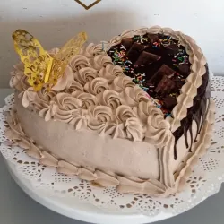 Cake de chocolate en forma de corazón 