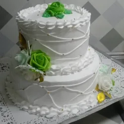 Cake de rosas verdes