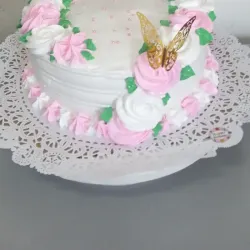 Cake rosa con mariposa