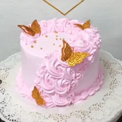 Cake rosa con mariposas
