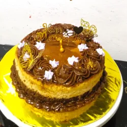 Chocoflan decorado dulce de leche