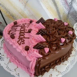 Corazón Crema pastelera chocolate -fresa