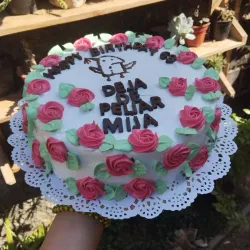 Cake con rosas y flork