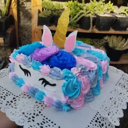 Cake rectangular de unicornio 
