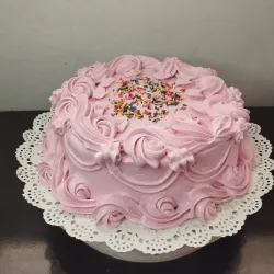 Cake rosa con grageas 