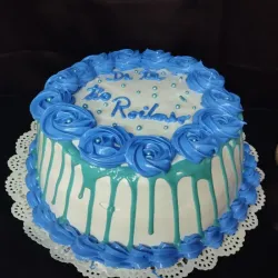 Cake con rosas azules 