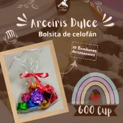 Bolsita Celofan, 10 bombones rellenos