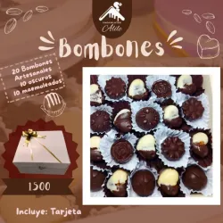 Caja Regalo, 20 bombones oscuros y marmoleados