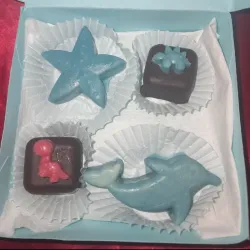 Caja de bombones temática marina 