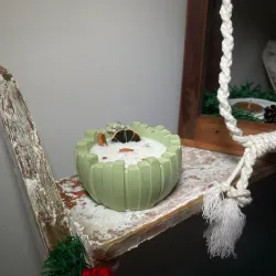 Vela aromática de soja en recipiente grande. (limón)