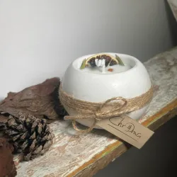 Vela aromática de soja en recipiente pequeño (limón)