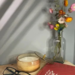 Vela Aromática en recipiente de cristal