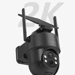 Cámaras de seguridad 2K inalámbricas para exteriores, cámaras PTZ de 360° para seguridad del hogar con panel solar
