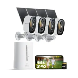 📹 Sistema de 4 Cámaras de Seguridad Inalámbricas 4MP con Panel Solar