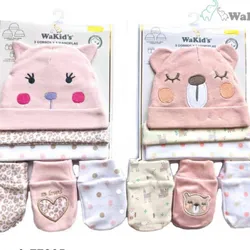 3 gorros con 3 manoplas