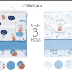 Estuche de 3 franelas de Algodón para bebés