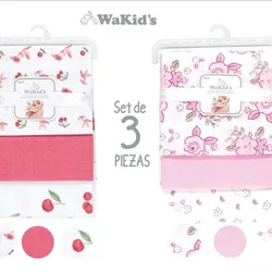 Estuche de 3 Franelas de Algodón para bebés