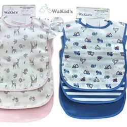 Tres baberos para bebés (fuertes, resistentes y con un bolsillo delantero)