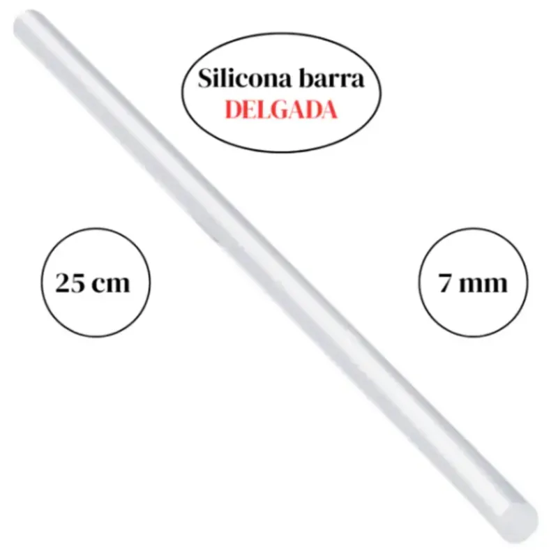 BARRA DE SILICONA 7MM X 25 CM 1 UNIDAD