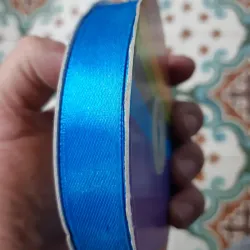 001- CINTA DE SATEN 1.5 CM AZUL TURQUEZA 1 METRO